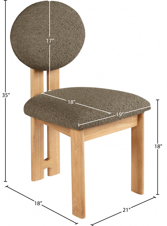 Napa Boucle Fabric Upholstered Dining Chair in Olive, Set of 2 - 503Olive-C
