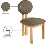 Napa Boucle Fabric Upholstered Dining Chair in Olive, Set of 2 - 503Olive-C