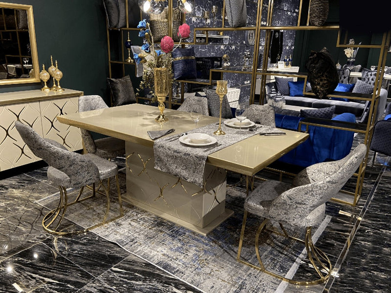 Napoli 79" Wide 6 Person Dining Table - Gate FurnitureDining Tables