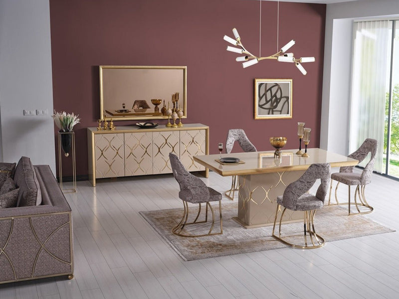 Napoli 79" Wide 6 Person Dining Table - Gate FurnitureDining Tables