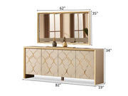 Napoli 82" Wide 4 Door Buffet with Mirror - Gate FurnitureBuffets & Sideboards