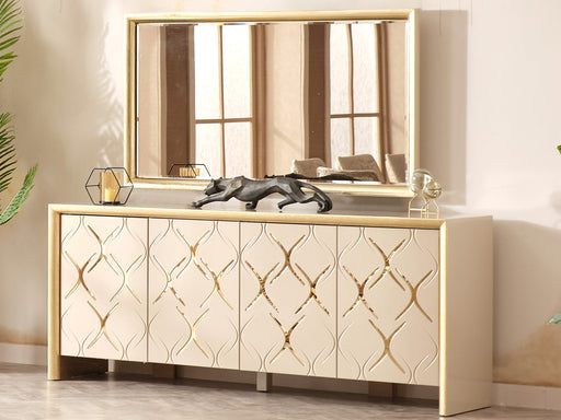 Napoli 82" Wide 4 Door Buffet with Mirror - Gate FurnitureBuffets & Sideboards