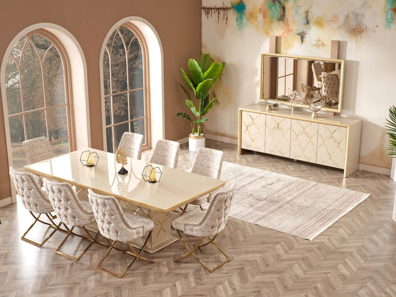 Napoli Diningroom (Consol With Mirror & Dining Table & 6 Dining Chair) - 115-NAP-SET