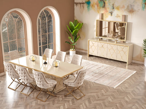 Napoli Diningroom (Consol With Mirror & Dining Table & Dining Chair) - For 6 People - 115-NAP-6-SET-1