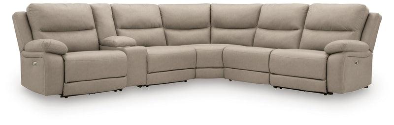 Narwhal Place Pebble 6-Piece Reclining Sectional with Storage Console - PC99201S36