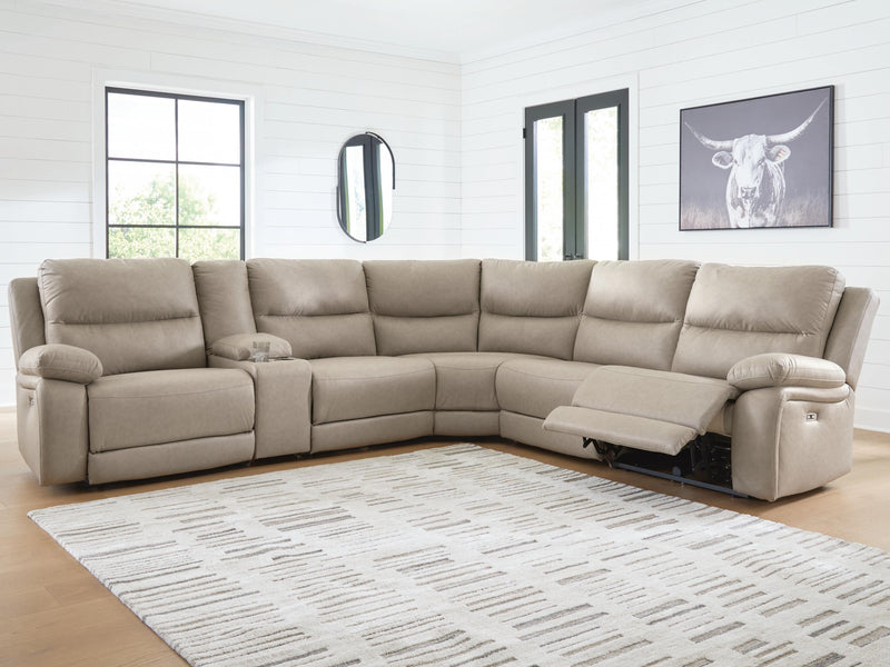 Narwhal Place Pebble 6-Piece Reclining Sectional with Storage Console - PC99201S36