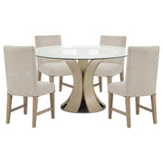 Naser 5-piece 48-inch Round Dining Table Set Beige and Light Oak - 115480LTO-S5