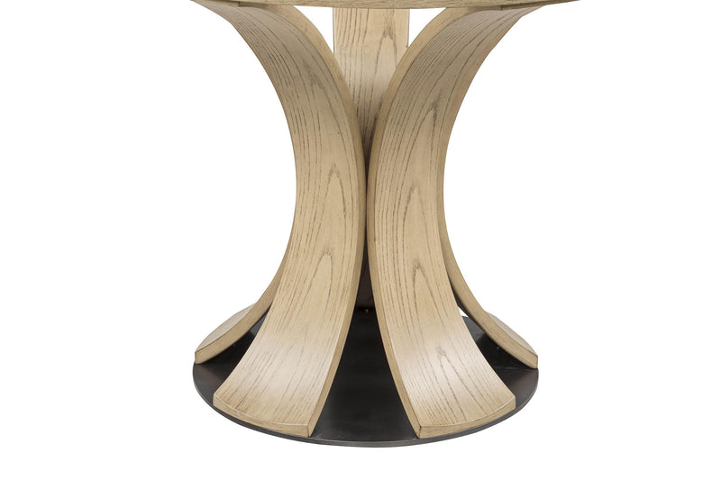 Naser 5-piece 48-inch Round Dining Table Set Beige and Light Oak - 115480LTO-S5