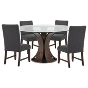 Naser 5-piece 48-inch Round Dining Table Set Grey and Dark Walnut - 115480DWA-S5