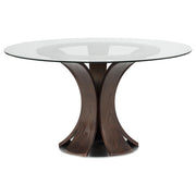 Naser 5-piece 48-inch Round Dining Table Set Grey and Dark Walnut - 115480DWA-S5