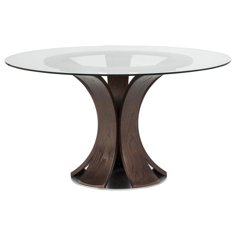 Naser 5-piece 48-inch Round Dining Table Set Grey and Dark Walnut - 115480DWA-S5
