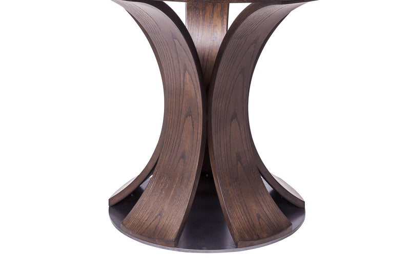 Naser 5-piece 48-inch Round Dining Table Set Grey and Dark Walnut - 115480DWA-S5