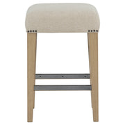Naser Upholstered Counter Stool Beige and Light Oak (Set of 2) - 115487LTO