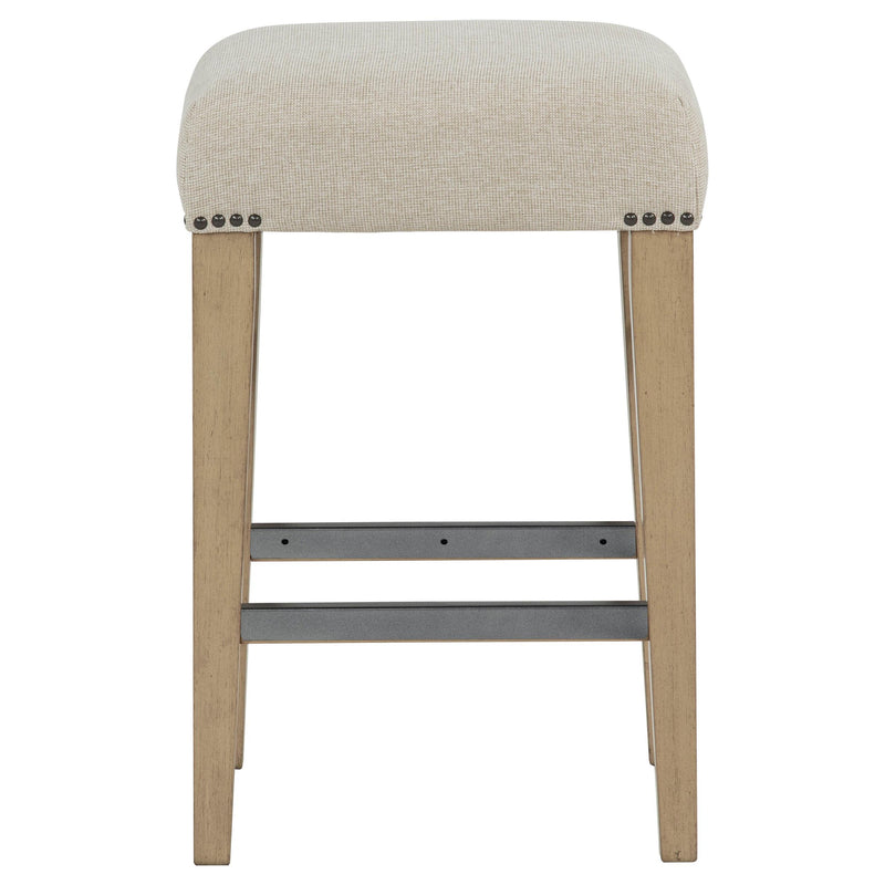 Naser Upholstered Counter Stool Beige and Light Oak (Set of 2) - 115487LTO