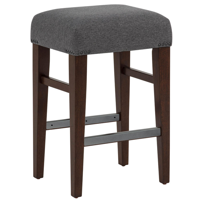 Naser Upholstered Counter Stool Grey and Dark Walnut (Set of 2) - 115487DWA