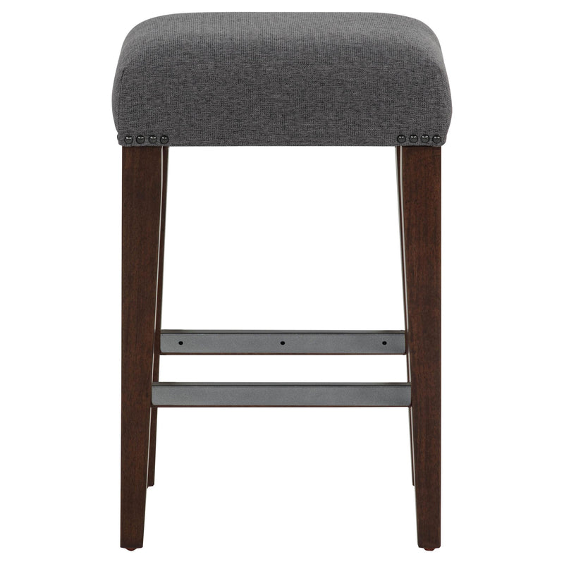 Naser Upholstered Counter Stool Grey and Dark Walnut (Set of 2) - 115487DWA