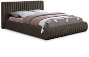 Nash Boucle Fabric King Bed Brown - Gate FurnitureKing Bed