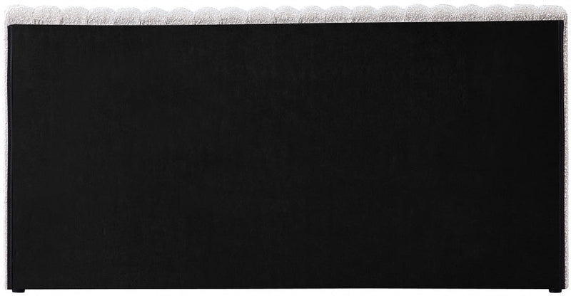 Nash Boucle Fabric King Bed Cream - Gate FurnitureKing Bed