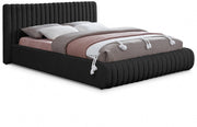 Nash Boucle Fabric Queen Bed Black - Gate FurnitureQueen Bed