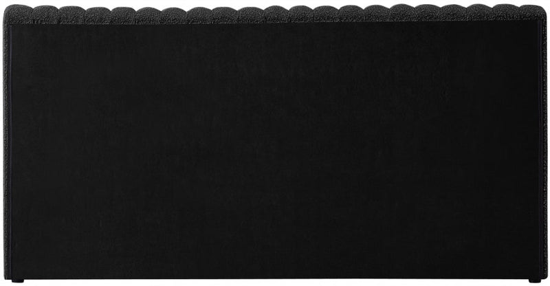 Nash Boucle Fabric Queen Bed Black - Gate FurnitureQueen Bed