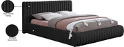 Nash Boucle Fabric Queen Bed Black - Gate FurnitureQueen Bed