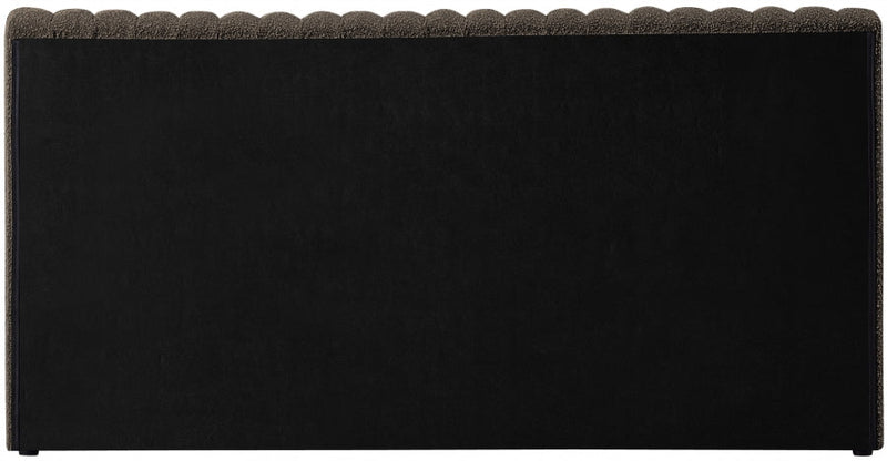 Nash Boucle Fabric Queen Bed Brown - Gate FurnitureQueen Bed
