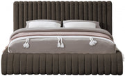Nash Boucle Fabric Queen Bed Brown - Gate FurnitureQueen Bed