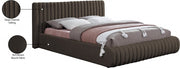 Nash Boucle Fabric Queen Bed Brown - Gate FurnitureQueen Bed