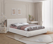 Nash Boucle Fabric Queen Bed Cream - Gate FurnitureQueen Bed
