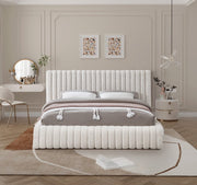 Nash Boucle Fabric Queen Bed Cream - Gate FurnitureQueen Bed
