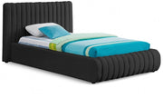 Nash Boucle Fabric Twin Bed Black - Gate FurnitureTwin Bed