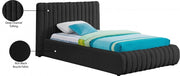 Nash Boucle Fabric Twin Bed Black - Gate FurnitureTwin Bed