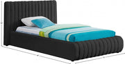 Nash Boucle Fabric Twin Bed Black - Gate FurnitureTwin Bed