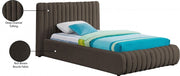 Nash Boucle Fabric Twin Bed Brown - Gate FurnitureTwin Bed