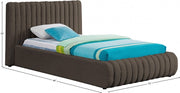 Nash Boucle Fabric Twin Bed Brown - Gate FurnitureTwin Bed