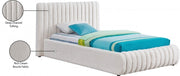 Nash Boucle Fabric Twin Bed Cream - Gate FurnitureTwin Bed