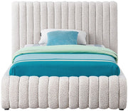 Nash Boucle Fabric Twin Bed Cream - Gate FurnitureTwin Bed