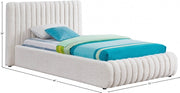 Nash Boucle Fabric Twin Bed Cream - Gate FurnitureTwin Bed