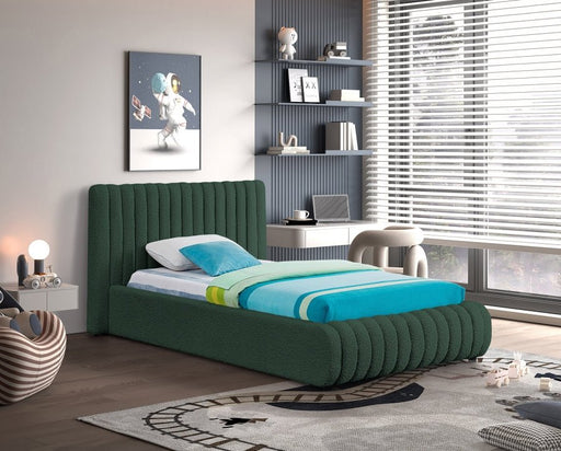 Nash Boucle Fabric Twin Bed Green - Gate FurnitureTwin Bed