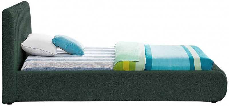 Nash Boucle Fabric Twin Bed Green - Gate FurnitureTwin Bed