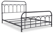 Nashburg Queen Metal Bed with Mattress in Black from Ashley - Luna Furniture