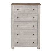 Nashville Antique White/Brown Panel Bedroom Set - Gate FurnitureBedroom Set