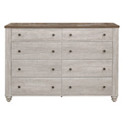 Nashville Antique White/Brown Panel Bedroom Set - Gate FurnitureBedroom Set