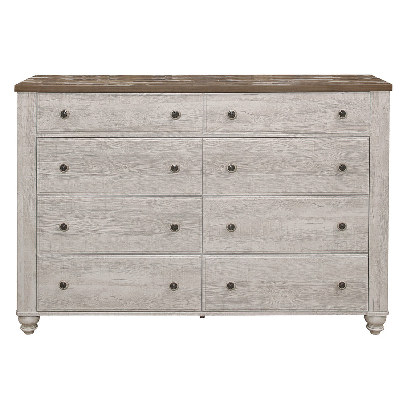 Nashville Antique White/Brown Panel Bedroom Set - Gate FurnitureBedroom Set