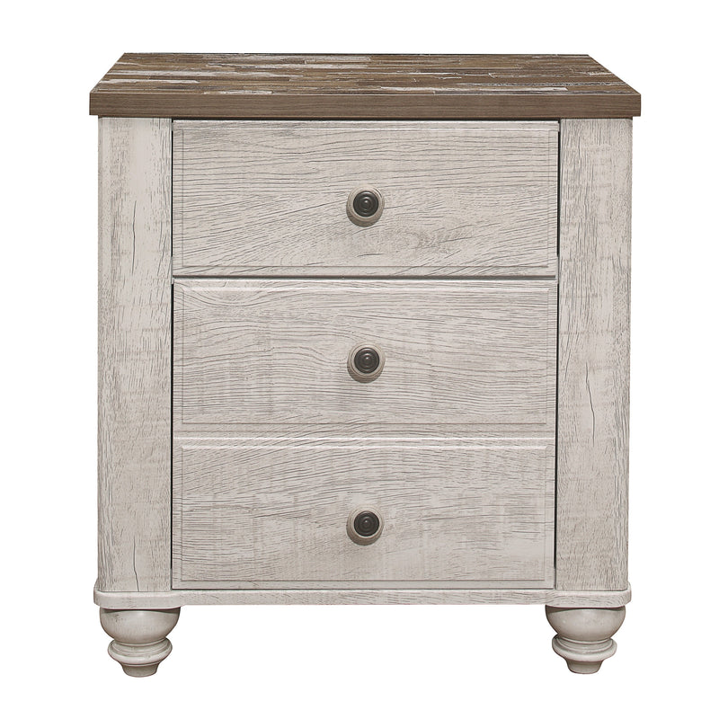 Nashville Antique White/Brown Panel Bedroom Set - Gate FurnitureBedroom Set
