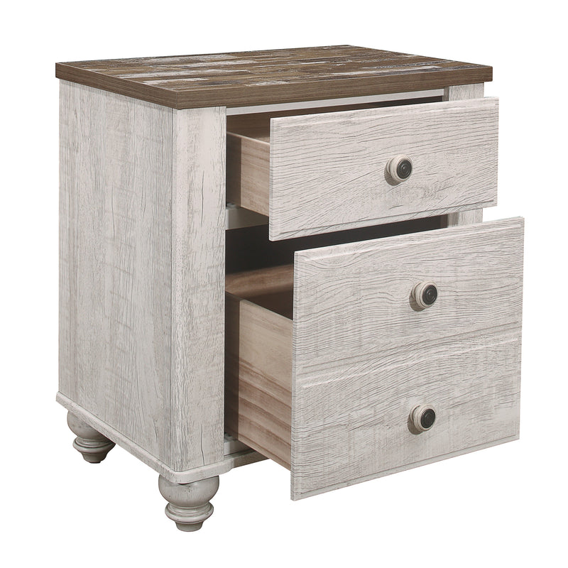 Nashville Antique White/Brown Panel Bedroom Set - Gate FurnitureBedroom Set