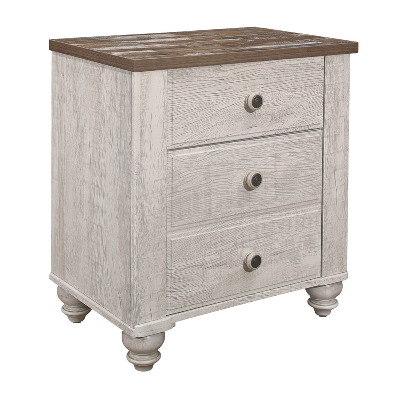 Nashville Antique White/Brown Panel Bedroom Set - Gate FurnitureBedroom Set