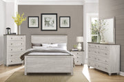 Nashville Antique White/Brown Panel Bedroom Set - Gate FurnitureBedroom Set