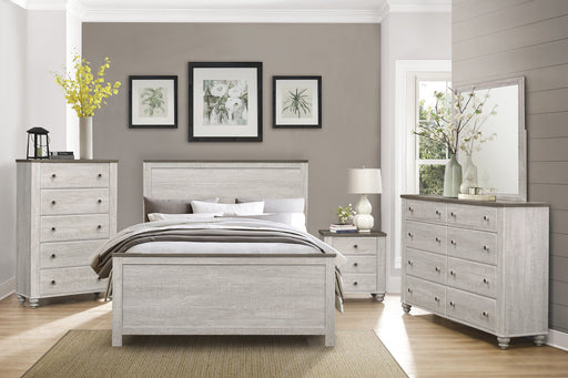 Nashville Antique White/Brown Panel Bedroom Set - Gate FurnitureBedroom Set