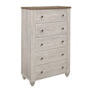 Nashville Antique White/Brown Panel Bedroom Set - Gate FurnitureBedroom Set